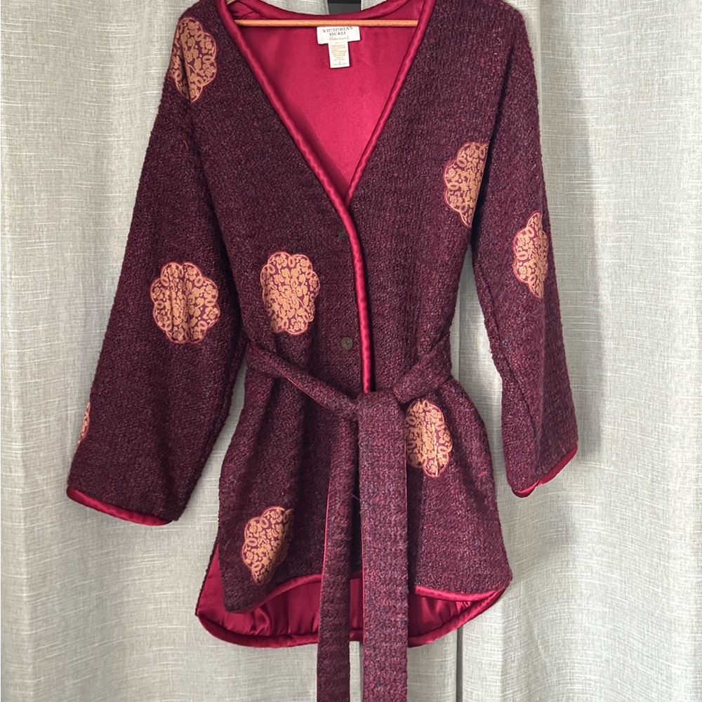 Victoria's Secret Burgundy Floral Robe